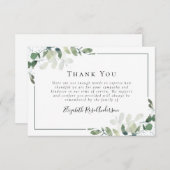 悔やみや弔慰グリーナリーユーカリ葬儀 サンキューカード (正面/裏面)