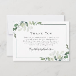 悔やみや弔慰グリーナリーユーカリ葬儀 サンキューカード