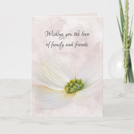 悔やみや弔慰コスモスフラワーオンピンク抽象芸術 カード (正面)