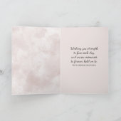 悔やみや弔慰コスモスフラワーオンピンク抽象芸術 カード (内部)