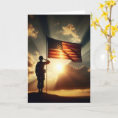 悔やみや弔慰サルティングアメリカンソルジャー カード (黄色い花)