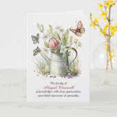 悔やみや弔慰サンキューウォーターリングカン カード (黄色い花)