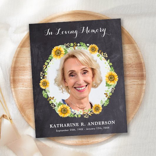 悔やみや弔慰サンキューカードひまわり写真葬式