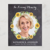 悔やみや弔慰サンキューカードひまわり写真葬式 (正面)