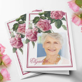 悔やみや弔慰サンキューカードピンクティーバラ カード