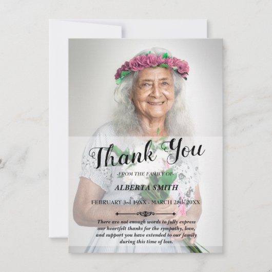 悔やみや弔慰サンキューカード 招待状 (正面)