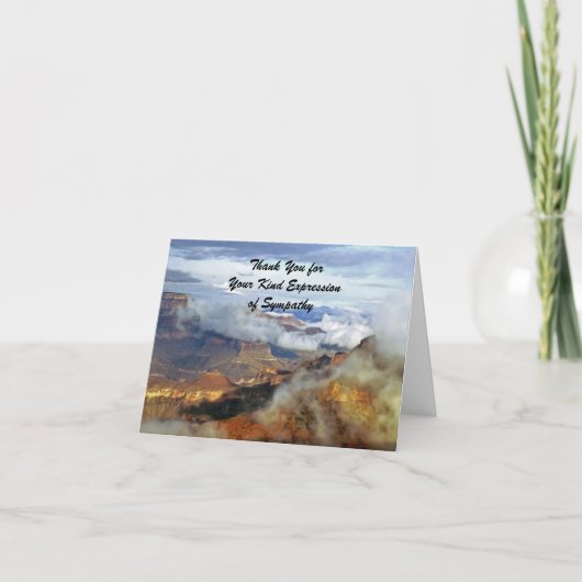 悔やみや弔慰サンキューグランドキャニオン雲ノート サンキューカード (正面)