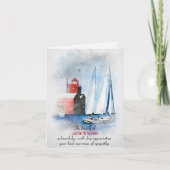 悔やみや弔慰サンキューサイルボートアンドライトハウス カード (正面)