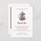 悔やみや弔慰サンキュータンフローラ木製クロス サンキューカード (正面/裏面)