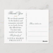 悔やみや弔慰サンキューターコイズ離れ金ゴールドPostCard ポストカード (裏面)