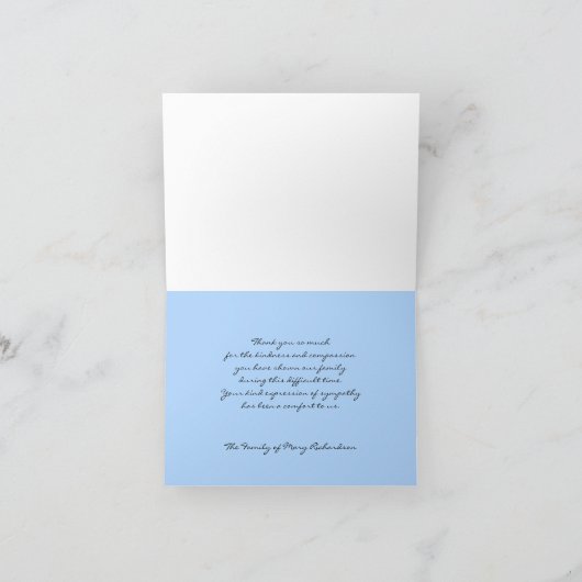 悔やみや弔慰サンキューノートカード – 美しい湖 サンキューカード (内部)