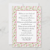 悔やみや弔慰サンキューピンクローゼス カード (正面)