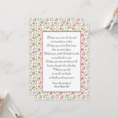 悔やみや弔慰サンキューピンクローゼス カード (正面/裏面インサイチュ)