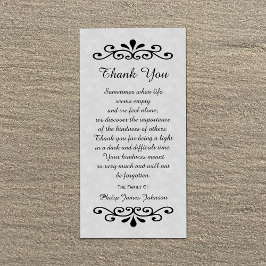 悔やみや弔慰サンキューフォトカードパーチメントルックグレー サンキューカード