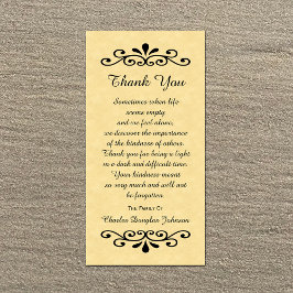 悔やみや弔慰サンキューフォトカードパーチメントルック金ゴールド サンキューカード