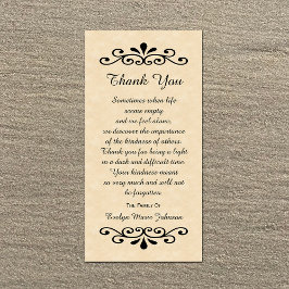悔やみや弔慰サンキューフォトカードパーチメントルック サンキューカード