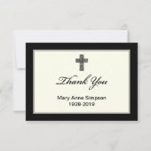悔やみや弔慰サンキューフラットカードとクロス サンキューカード (正面)