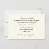 悔やみや弔慰サンキューフラットカードとクロス サンキューカード (裏面)