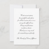 悔やみや弔慰サンキューフラットカード – ガーデニア サンキューカード (裏面)