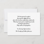 悔やみや弔慰サンキューフラットカード – サンセット サンキューカード (裏面)