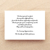 悔やみや弔慰サンキューフラットカード – サンセット サンキューカード