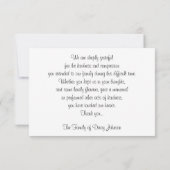 悔やみや弔慰サンキューフラットカード – ホワイトローズ サンキューカード (裏面)