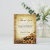 悔やみや弔慰サンキューフローラサンフラワーズバタフライ サンキューカード (スタンド正面)