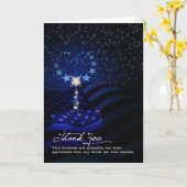 悔やみや弔慰サンキューブルーキャンドルライトアンドフラグ カード (黄色い花)