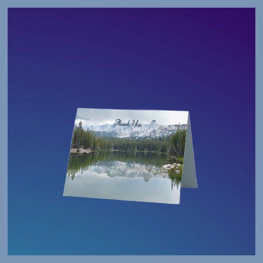 悔やみや弔慰サンキューマウンテンレイクリフレクションノート サンキューカード