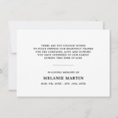 悔やみや弔慰サンキューメモリアルサンセットポピーズフィールド サンキューカード (裏面)