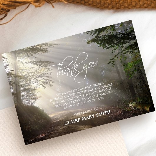 悔やみや弔慰サンキューメモリアルフォレストサンフォト サンキューカード