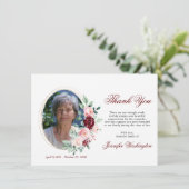 悔やみや弔慰サンキューメモリアルブルゴーニュフローラ サンキューカード (スタンド正面)