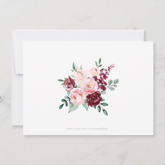 悔やみや弔慰サンキューメモリアルブルゴーニュフローラ サンキューカード (裏面)