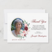 悔やみや弔慰サンキューメモリアルブルゴーニュフローラ サンキューカード (正面)