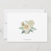 悔やみや弔慰サンキューメモリアルホワイトグリーンリース サンキューカード (裏面)