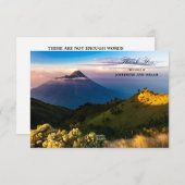 悔やみや弔慰サンキューメモリアルマウンテンフォト サンキューカード (正面/裏面)