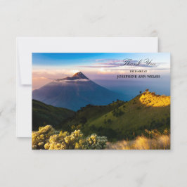 悔やみや弔慰サンキューメモリアルマウンテンフォト サンキューカード