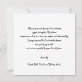 悔やみや弔慰サンキューメモリアルレインボー海水 サンキューカード (裏面)