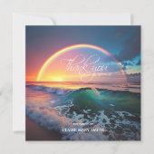 悔やみや弔慰サンキューメモリアルレインボー海水 サンキューカード (正面)