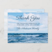 悔やみや弔慰サンキューメモリアル写真ビーチはがき ポストカード (正面/裏面)