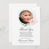 悔やみや弔慰サンキューメモリアル水彩フローラ サンキューカード (正面/裏面)