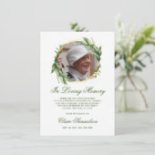 悔やみや弔慰サンキューメモリアル緑の写真 サンキューカード (スタンド正面)