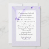 悔やみや弔慰サンキューラベンダー縁ど カード (正面)