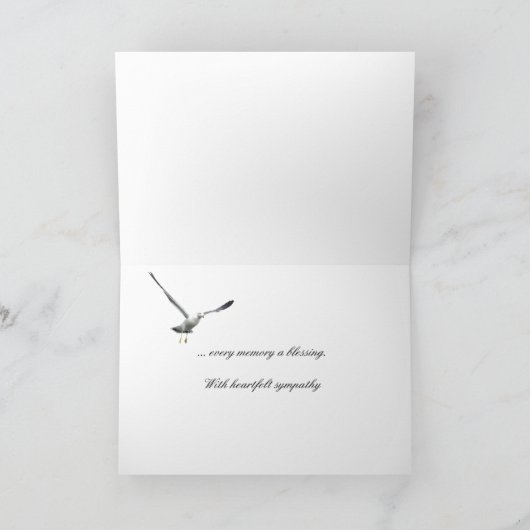 悔やみや弔慰サンセットと帆船 カード (内部)