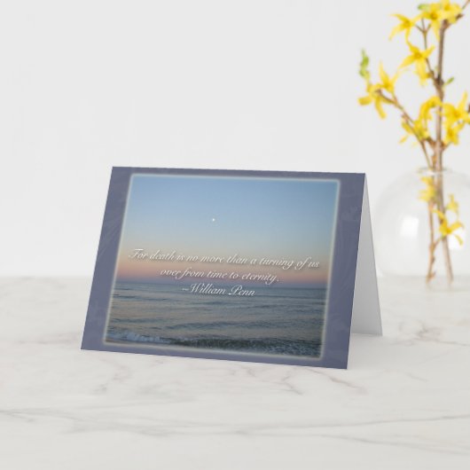 悔やみや弔慰サンセットウィリアムペン引用文 カード (黄色い花)