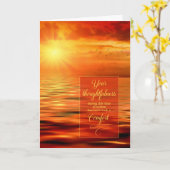 悔やみや弔慰サンセット海ビューサンキュー カード (黄色い花)