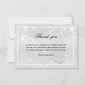 悔やみや弔慰シルバーバタフライ感謝していフォトユー サンキューカード (正面)