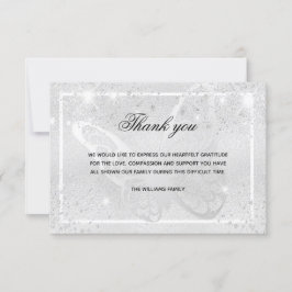 悔やみや弔慰シルバーバタフライ感謝していフォトユー サンキューカード