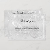 悔やみや弔慰シルバーバタフライ感謝していフォトユー ノートカード (正面/裏面)