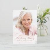 悔やみや弔慰シンプル金ゴールド台本写真葬儀 サンキューカード (スタンド正面)